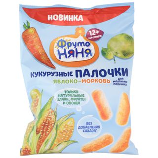 Палочки Кукурузные 20г яблоко-морковь Фруто няня